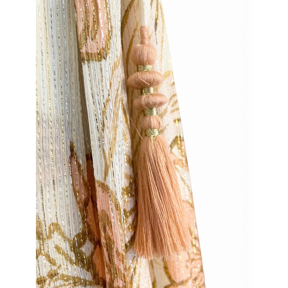 Free People Bare It All Metallic Lurex Floral Maxi Dress Large Boho Festival - Picture 7 of 16